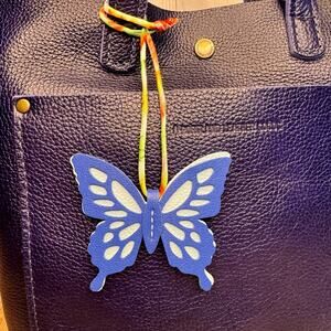 Monarch Butterfly Bag Charm Blue Flair Butterfly Purse Keychain NEW FAST SHIP